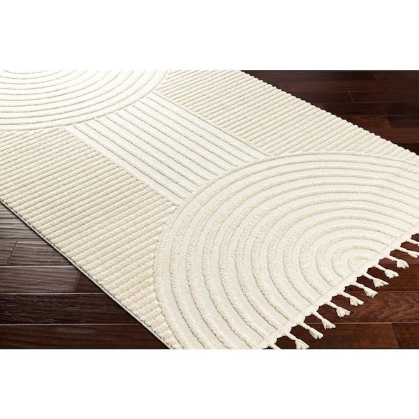 Nora Light Gray/Cream Doormat 3 ft. x 5 ft. Geometric Indoor Area Rug