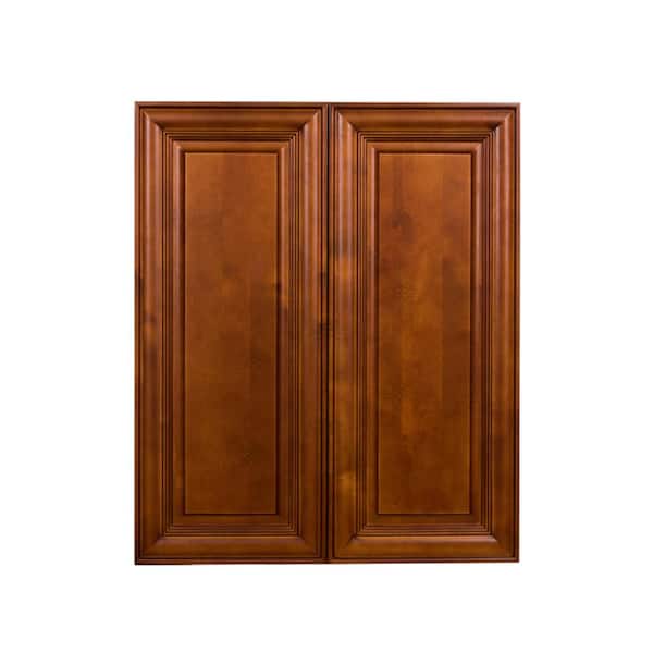 LIFEART CABINETRY Cambridge Assembled 24x36x12 in. Wall Cabinet with 2 Doors 2 Shelves in Chestnut