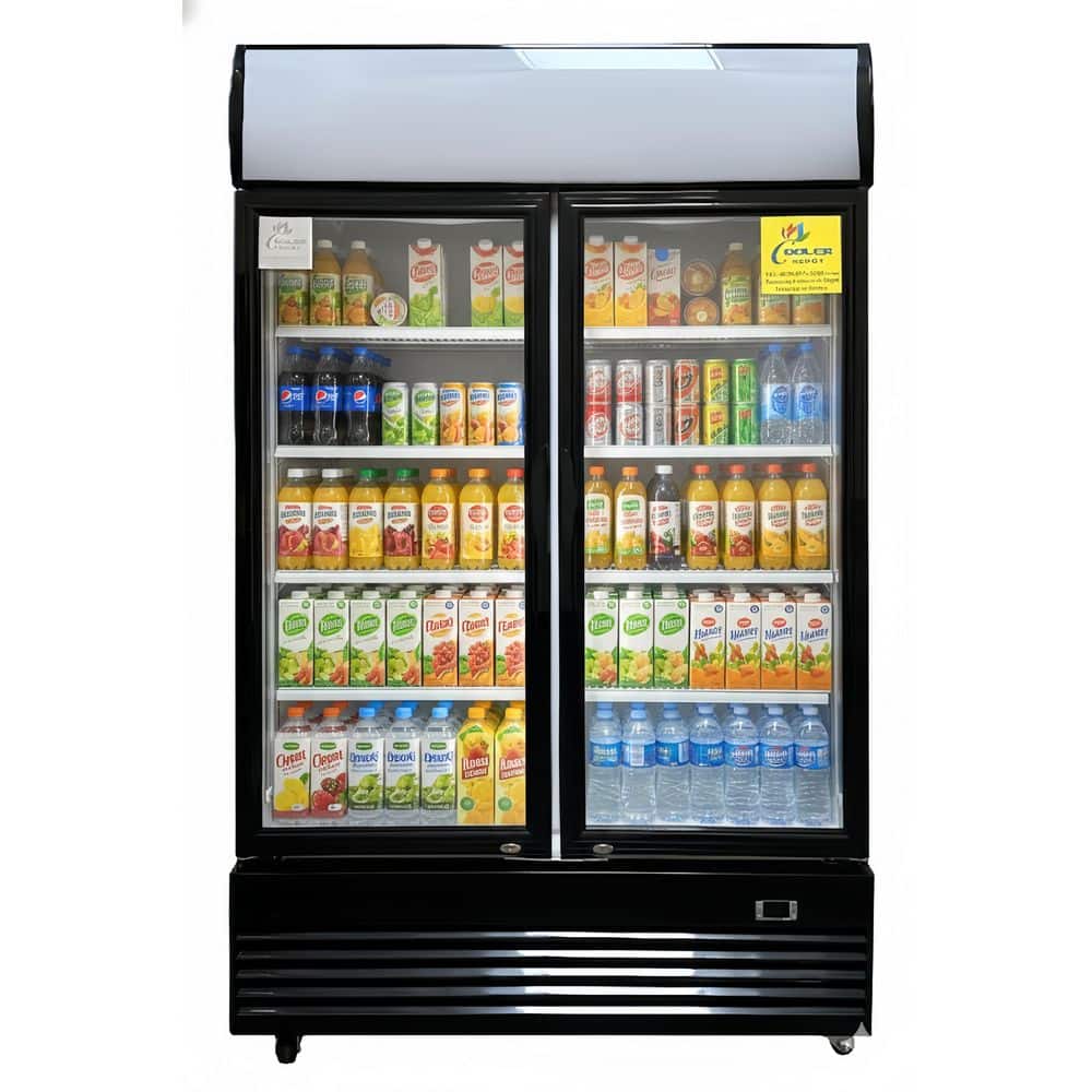 35 in. W 18 cu. ft. Commercial Upright Display Refrigerator with 2-Swing Glass Door Beverage Cooler in White