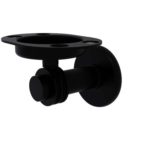 Mercury Collection Tumbler and Toothbrush Holder with Dotted Accents in Matte Black