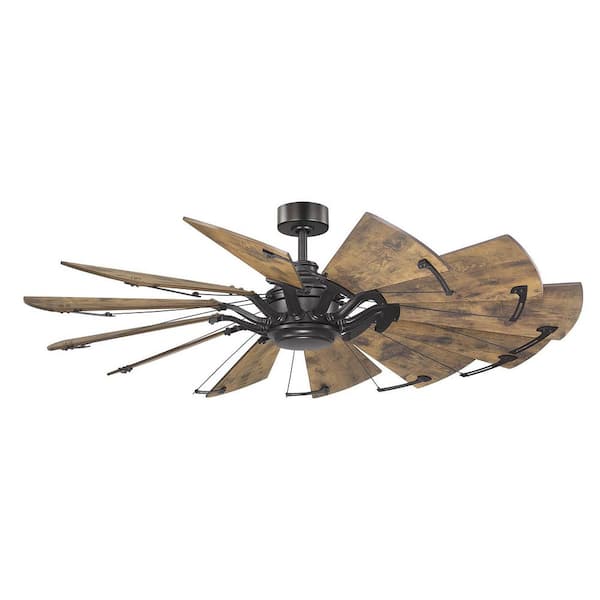 Springer 52 in. Indoor Architectural Bronze Farmhouse Windmill Ceiling Fan with Remote Included for Living Room