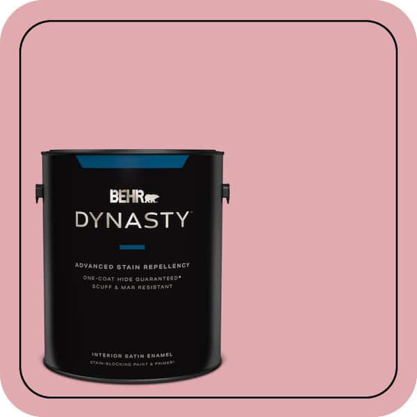 BEHR DYNASTY 1 gal. #130C-3 Raspberry Lemonade Satin Enamel Interior Stain-Blocking Paint and Primer