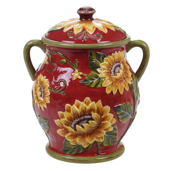 Certified International Sunset Sunflower Ceramic Biscuit Jar 22235 