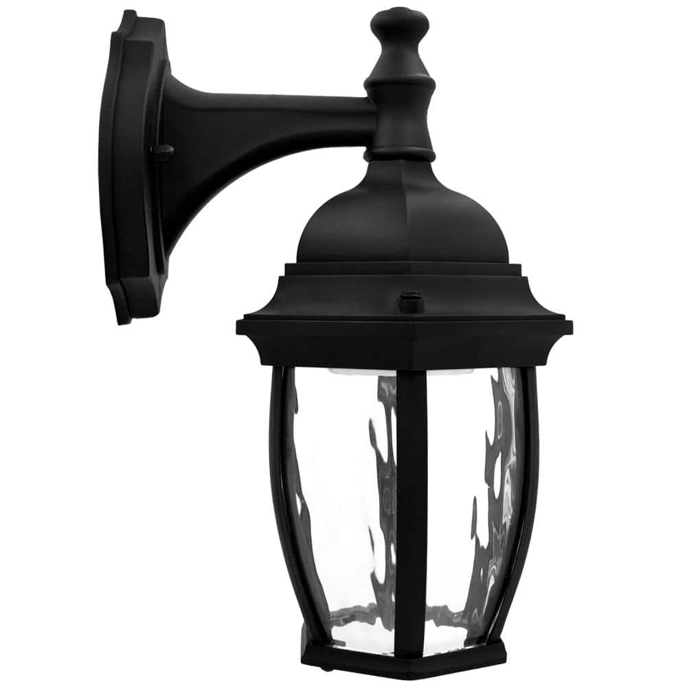Black Matte Smart WiFi Outdoor Wall Sconce with Clear Glass
