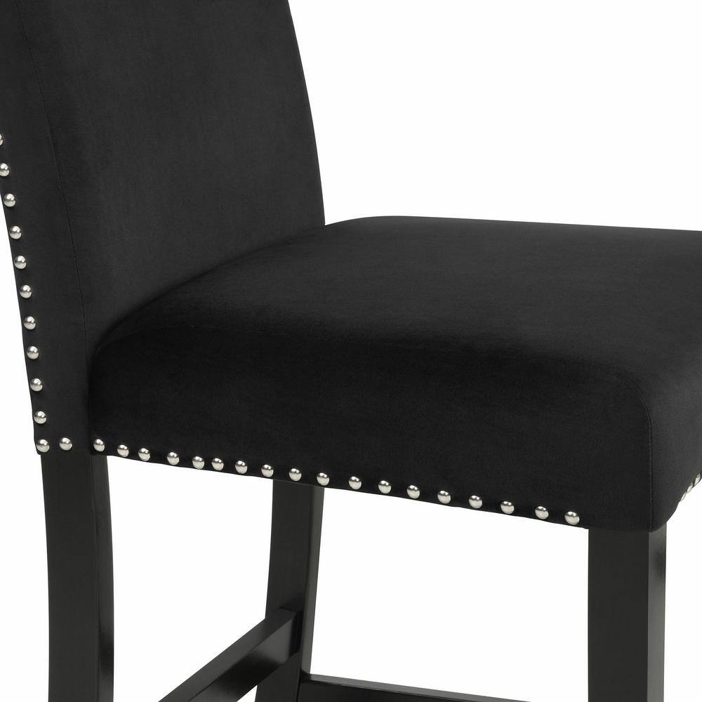Celeste 5-Piece Black Faux Marble Counter Height Dining Set