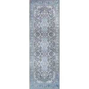 Fiorella Azure 2 ft. 6 in. x 7 ft. 6 in. Floral Medallion Indoor Modern Farmhouse Polyester Area Rug