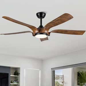 Splenda 56 in. Smart Indoor Matte Black Farmhouse Ceiling Fan with Light and Remote Control