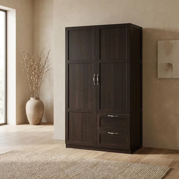 SAUDER Warm Cinnamon Cherry 71 in. Storage Armoire with Adjustable