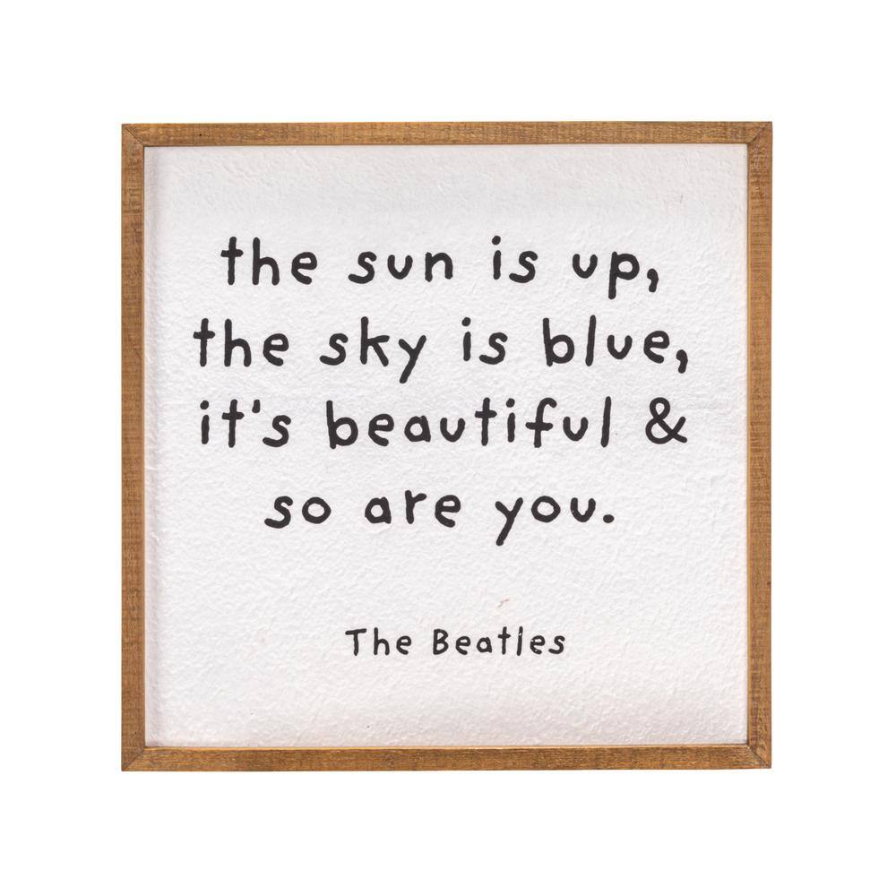 16.5" Natural Wood Framed Canvas Quote Wall Art