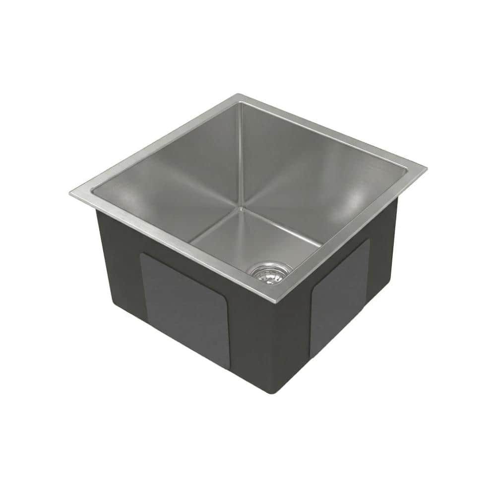 18 in. Drop-In/Undermount Single Bowl Gray Metal Kitchen Sink with Drain and Hook price history on PriceWatchPro