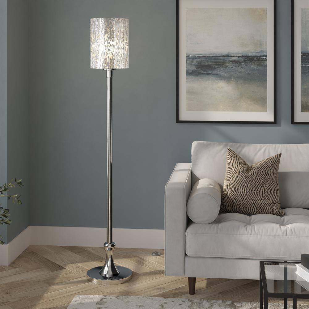 Aurora Adjustable 68'' Silver Mercury Glass Floor Lamp