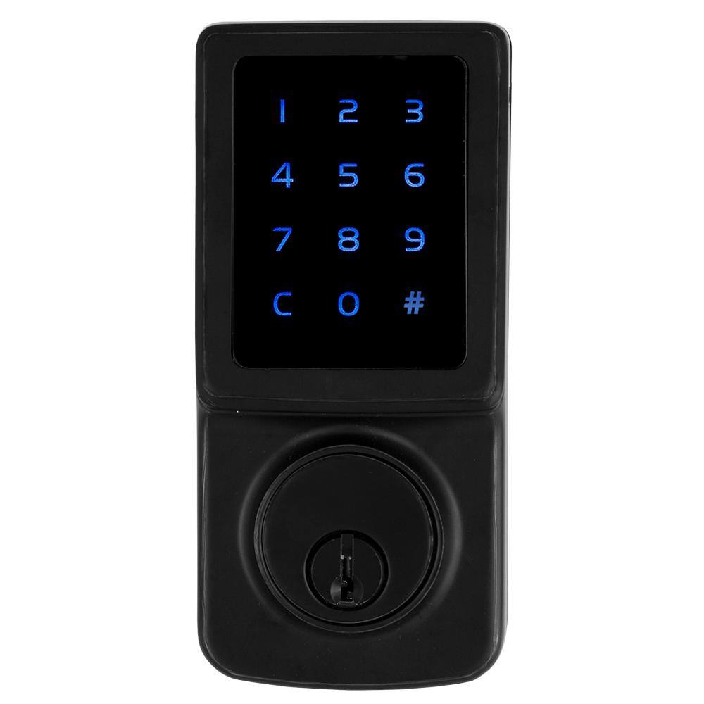 Matte Black Single Cylinder Electronic Touchscreen Deadbolt