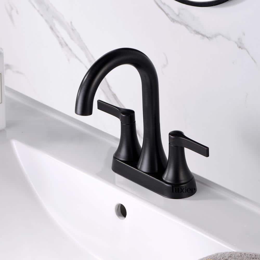 Oil Rubbed Bronze 2-Handle Centerset Bathroom Faucet with Drain Assembly