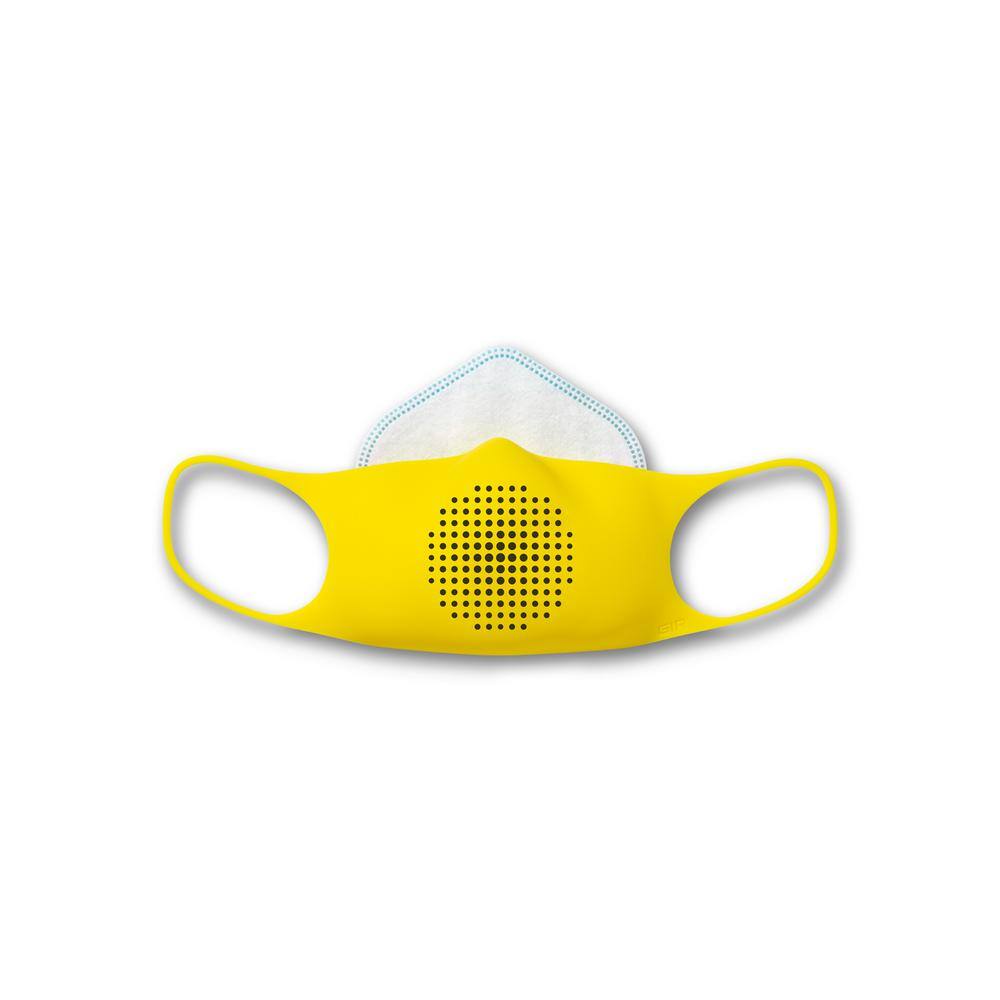 ((7 Pack)) GIR Kids Silicone Reusable Face Mask Kit with 5 Disposable Filters and Clip, Pineapple Blast