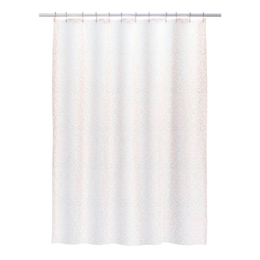 Laura Ashley Printed PEVA 70 in. x 72 in. Linen Winchester Blush Shower  Curtain LAC014418 - The Home Depot