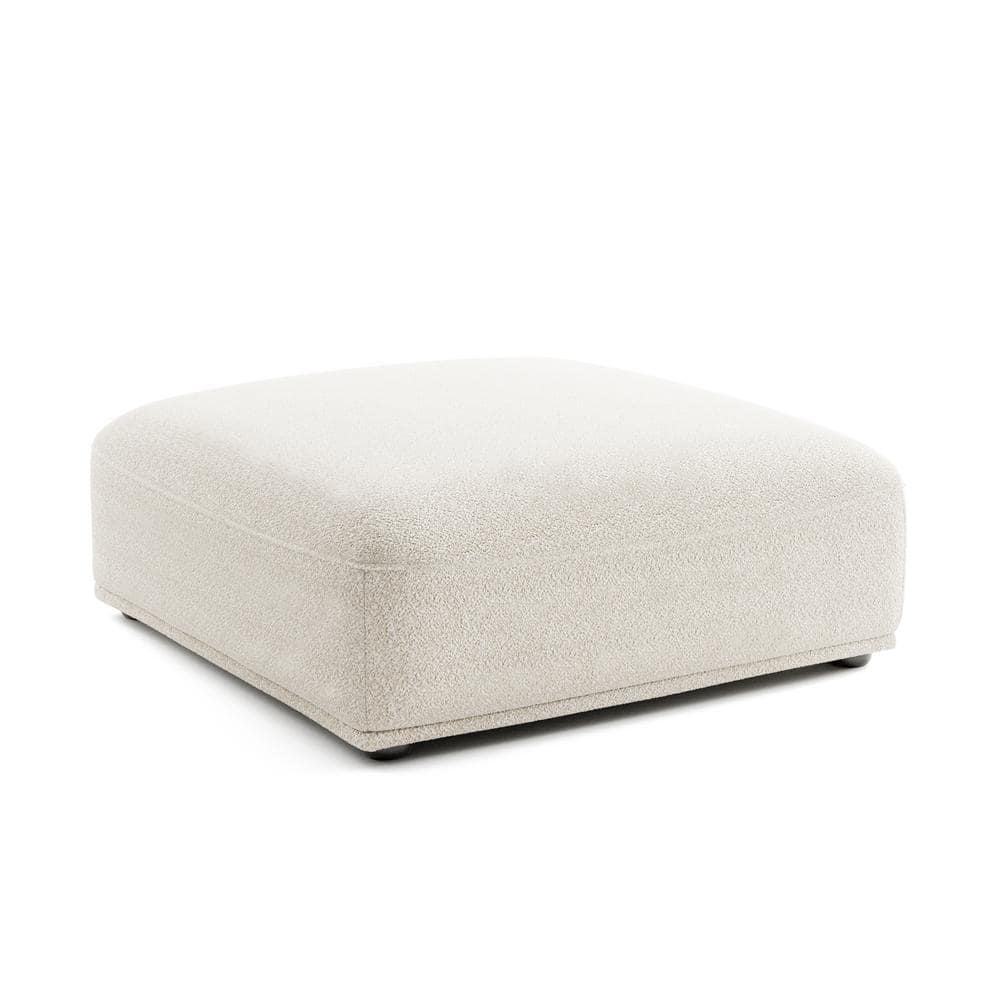 Furniture of America Fairwind 42 in. Armless Boucle Fabric Square Modular Ottoman Sofa in Beige