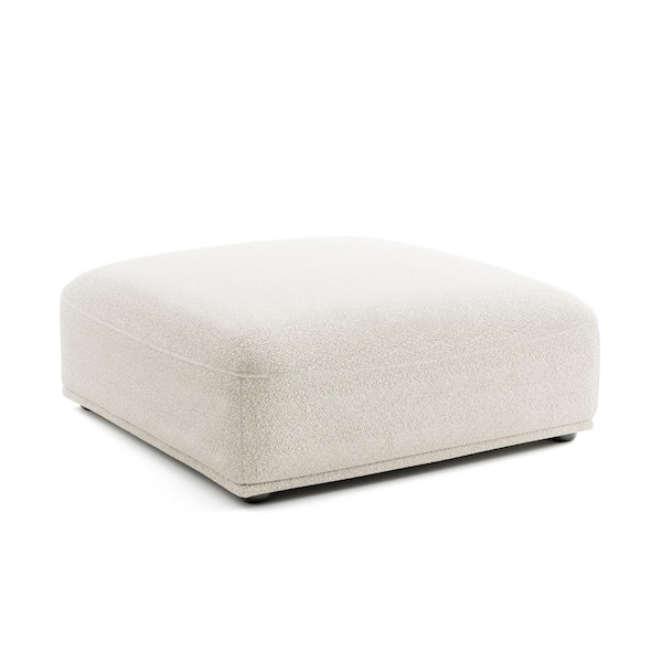 Fairwinds 42 in. Armless Boucle Fabric Square Modular Ottoman Sofa in Beige