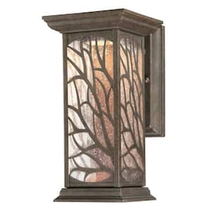 Glenwillow 1-Light Victorian Bronze Outdoor Integrated LED Wall Lantern Sconce
