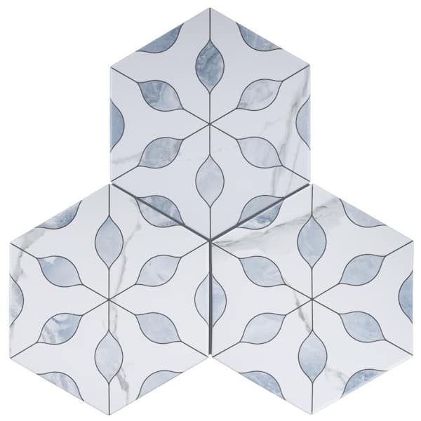 Sin Muros ／Dorantes MOLOVO Alicante Zafiro Blue Hexagon 7.88 in. x 9.45 in