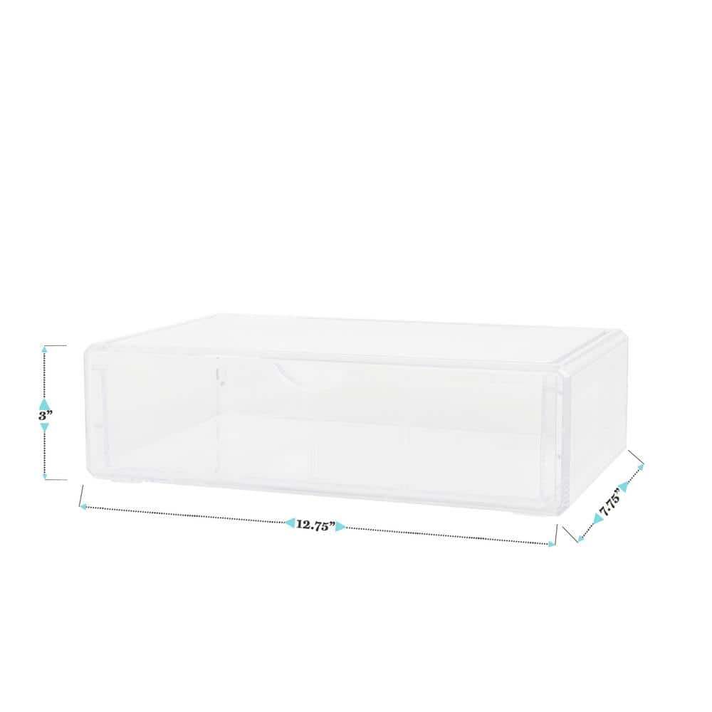Clear Plastic Stackable Office Organizer with Drawer