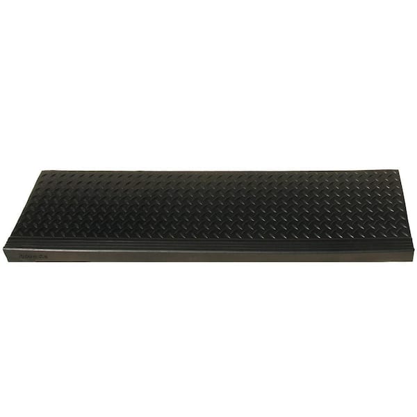 Rubber-Cal Azteca Black 9.75 in. W x 29.75 in. L Indoor Outdoor Stair  Treads Rubber Step Mats 10-104-008-6pk - The Home Depot