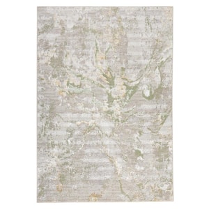 Luxe Opaline Bold Marble Sage Green 5 ft. x 7 ft. Area Rug