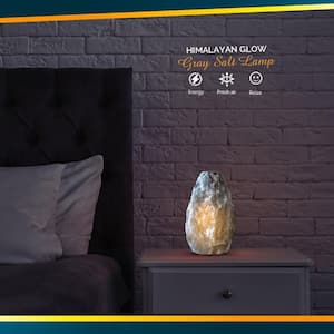 6 in. 3 lbs.-5 lbs. Grey Hand Carved Naked Salt Lamp