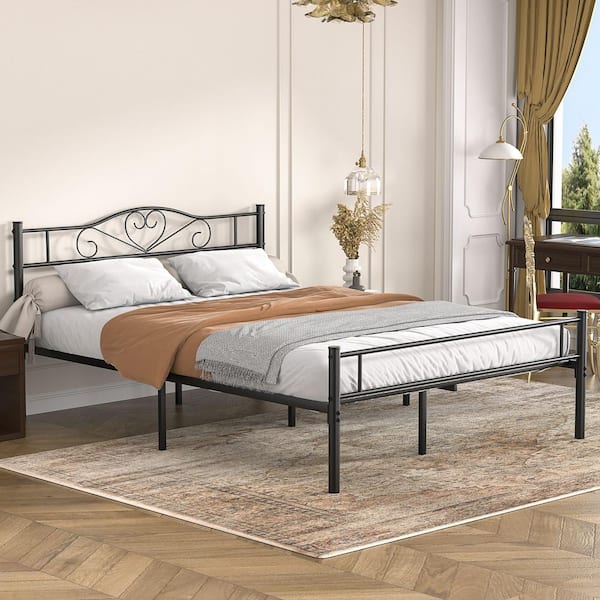 ktwp11 VECELO Metal Full size Bed Frame with Headbord, No Box