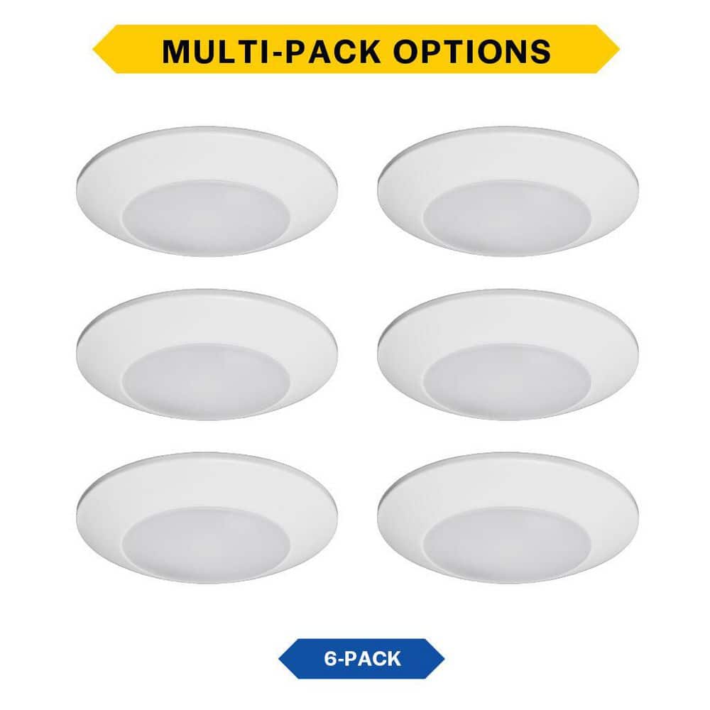 6 in Surface Mount Downlight Adjustable CCT IC Rated Dimmable Indoor Outdoor Integrated LED Recessed Trim 6-Pack price history on PriceWatchPro