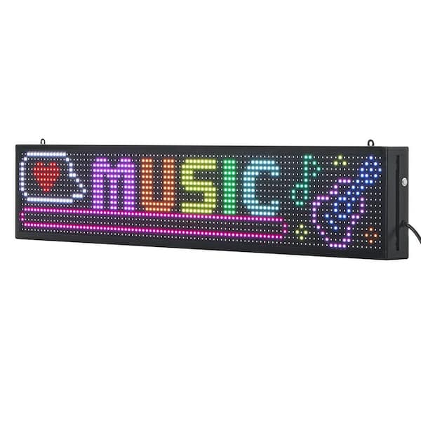 SKYSHALO Programmable LED Sign, P10 Full Color Digital Scrolling Panel, DIY Custom Text Pattern GIF Display Board, 40 x 8 in.