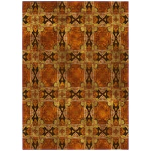 Chantille ACN564 Paprika 10 ft. x 14 ft. Machine Washable Indoor/Outdoor Geometric Area Rug
