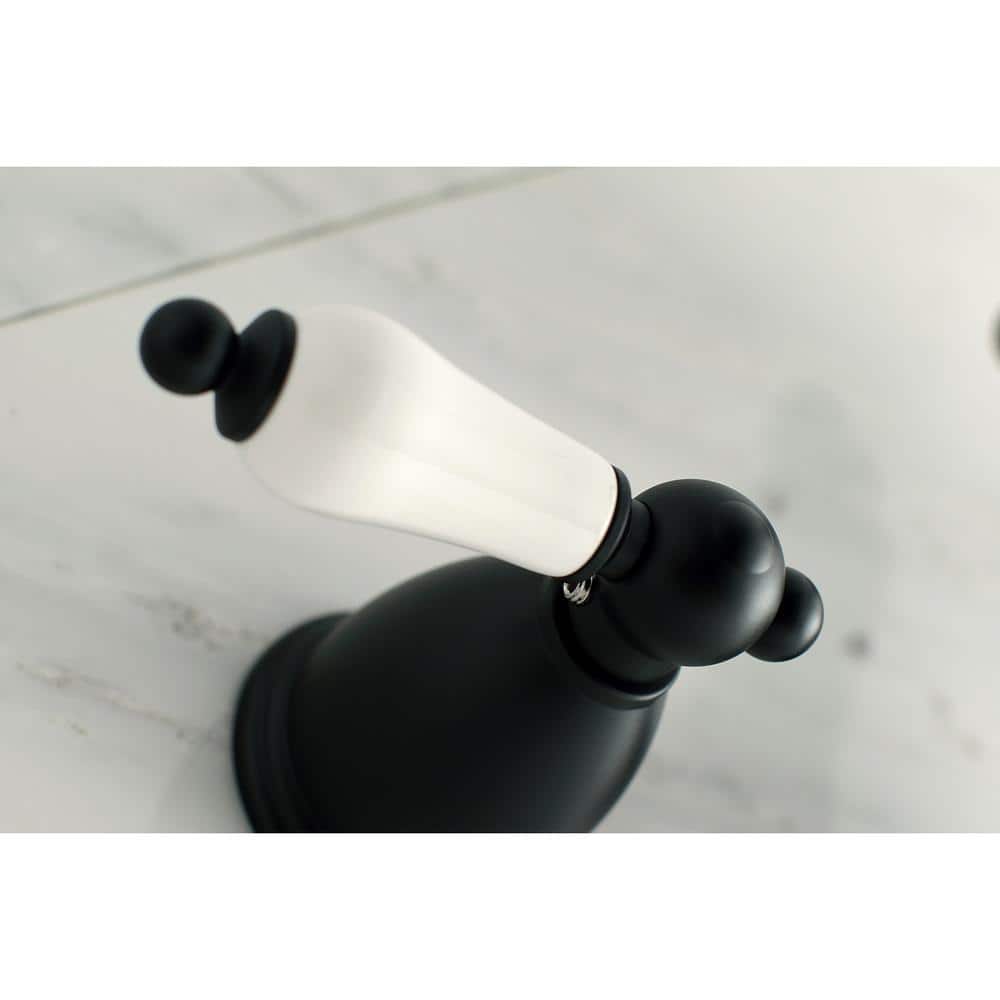 Matte Black Wall Mount Double Handle Tub Filler
