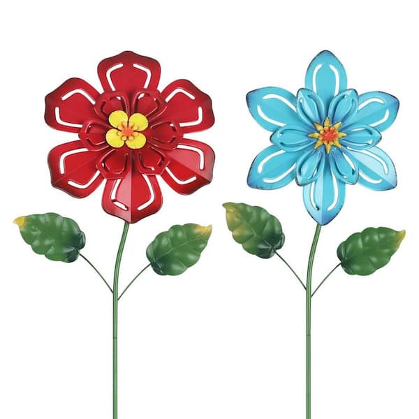 Metal Flower Decorative Garden Stakes, 2-Pack L0CQNBGMSS - The