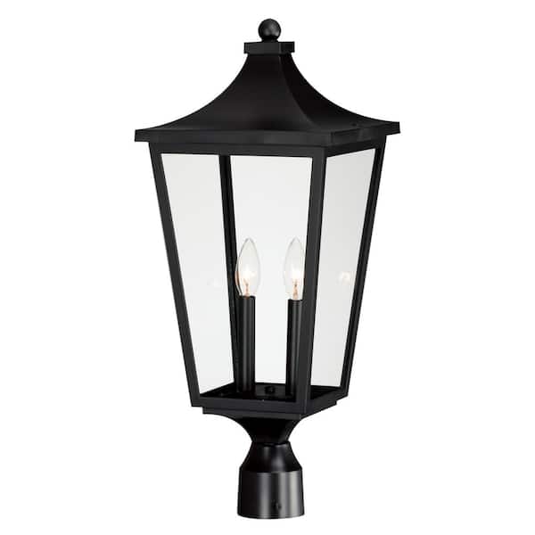 Sutton Place VX 2-Light Black Outdoor Hardwired Post Lantern
