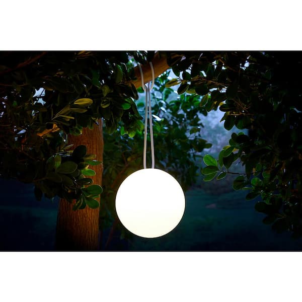 Hampton Bay 10 in. RGB LED Rechargeable Ball Outdoor Hanging