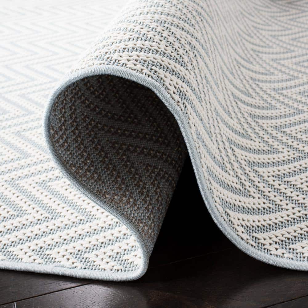 Bermuda Bliss Blue Synthetic 2' x 8' Easy-Care Outdoor Rug