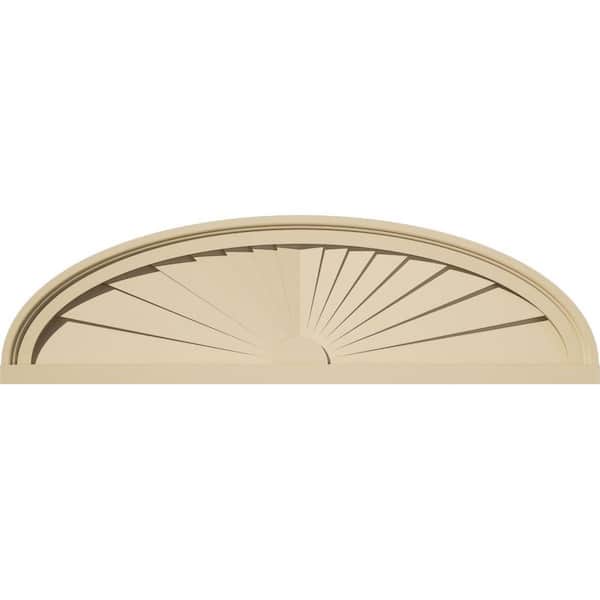 Ekena Millwork 32 in. W x 9 in. H x 2 in. P Elliptical Sunburst Signature Urethane Pediment, Primed Tan