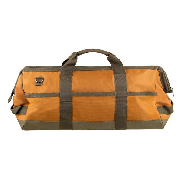BUCKET BOSS Gatemouth 24 in. Tool Bag in Brown and Green with 36