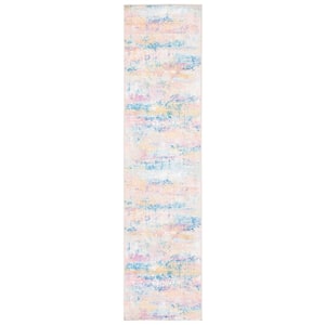 Sequoia Blue/Gold 2 ft. x 9 ft. Machine Washable Abstract Gradient Runner Rug