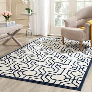 Amherst Ivory/Navy 7 ft. x 7 ft. Square Geometric Tiled Area Rug