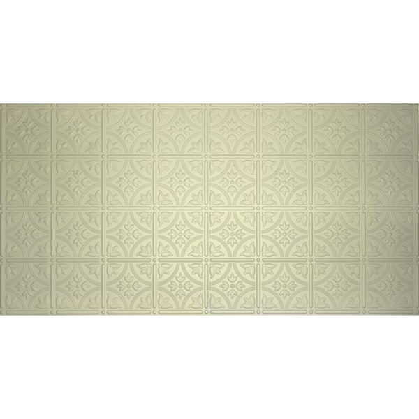 Global Specialty Products Dimensions 2 ft. x 4 ft. Glue Up Tin Ceiling Tile in Creme