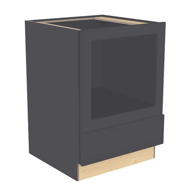 Hargrove 30 in. W x 24 in. D x 34.5 in. H Assembled Plywood Microwave Base Kitchen Cabinet in Valiant Onyx Soft Close