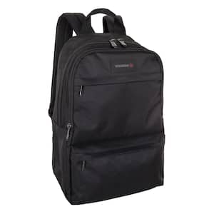 18 in. Black Ballistic-Style Nylon Laptop Backpack 27 L Capacity
