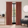 Eclipse Luxury Cotton Velvet Copper Solid Cotton 96 in. L x 50 in. W 100% Blackout Single Panel Rod Pocket Back Tab Curtain 28628203360