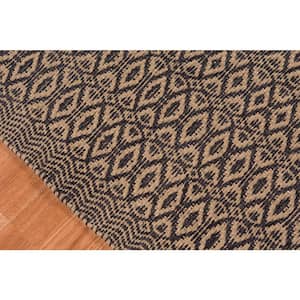Zola 8 ft. X 10 ft. Black/Tan Geometric, Solid Color Area Rug