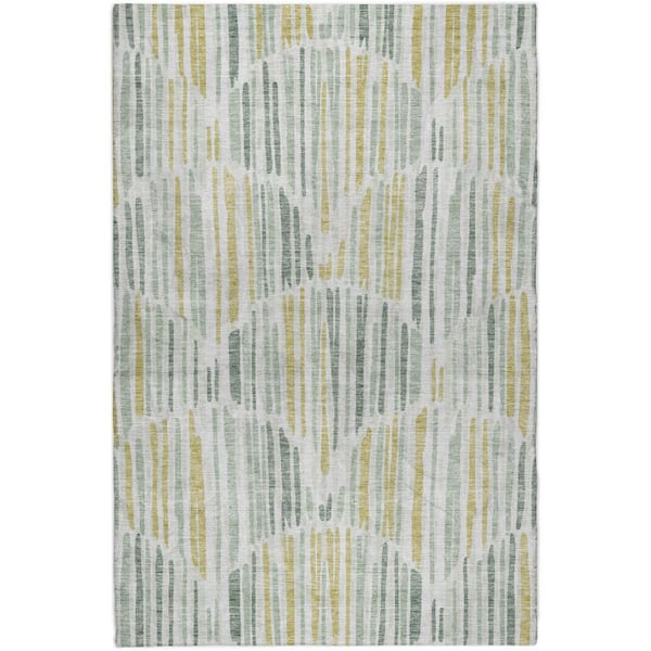 Dream Shag Premium Machine Washable Abstract ADS739 Sage 9 ft. x 12 ft. Area Rug