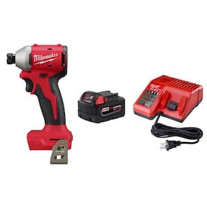 M18 18-Volt Lithium-Ion Brushless Cordless 1/4 in. Compact Impact Driver with M18 5.0Ah Battery and Charger