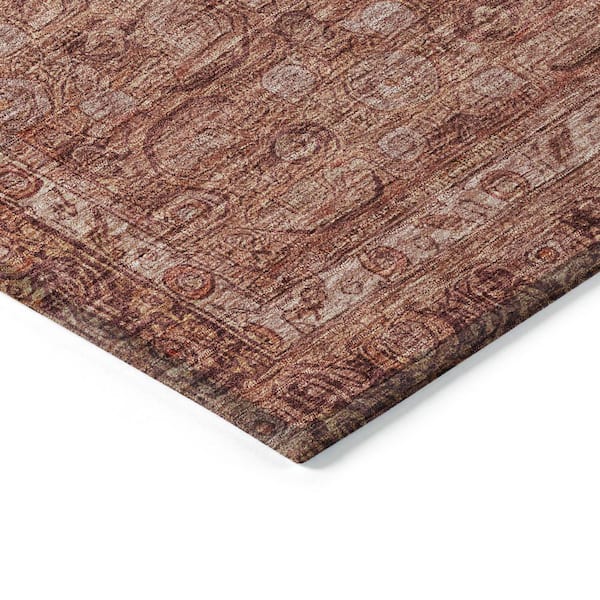 Chantille Machine Washable Indoor/Outdoor Abstract ACN1762 Terracotta 8 ft. x 10 ft. Area Rug