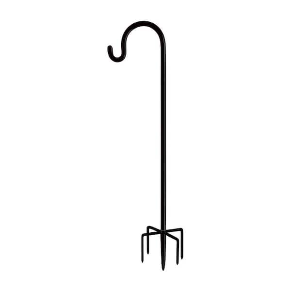 Unbranded 60 in. Tall Adjustable Metal Outdoor Shepherd Hook with 5 Prong Base for Hanging Bird Feeders, Plant Baskets, Lanterns