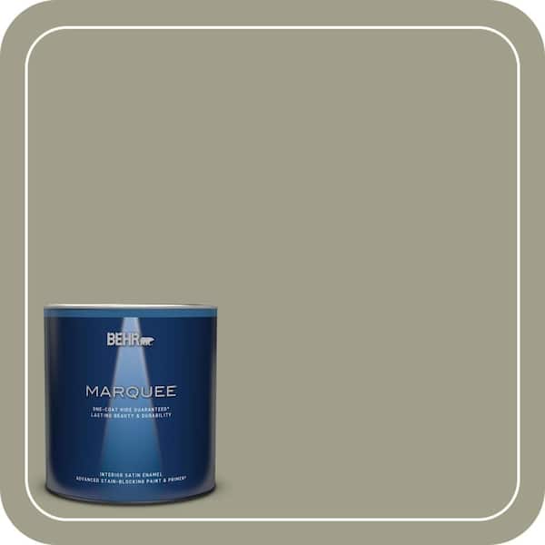 BEHR MARQUEE 1 qt. #BXC-82 Potting Moss Satin Enamel Interior Paint & Primer